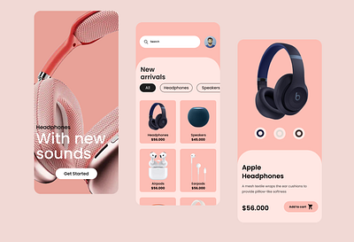 Headphones Store App app design ecommerce app figma figma design headphones store uiux uiuxdesign web design