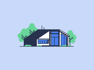 Post-Modern House Illustration branding canopy energy green home house illustration minimalist startup