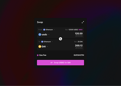 Crypto Swap Interface - Dark Mode crypto dark mode design swap ui user interface