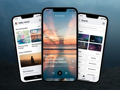 Buddha | Meditation App Concept app health meditation meditationapp mentalhealth mobileapp player therapy ui uiux userexperience userinterface ux