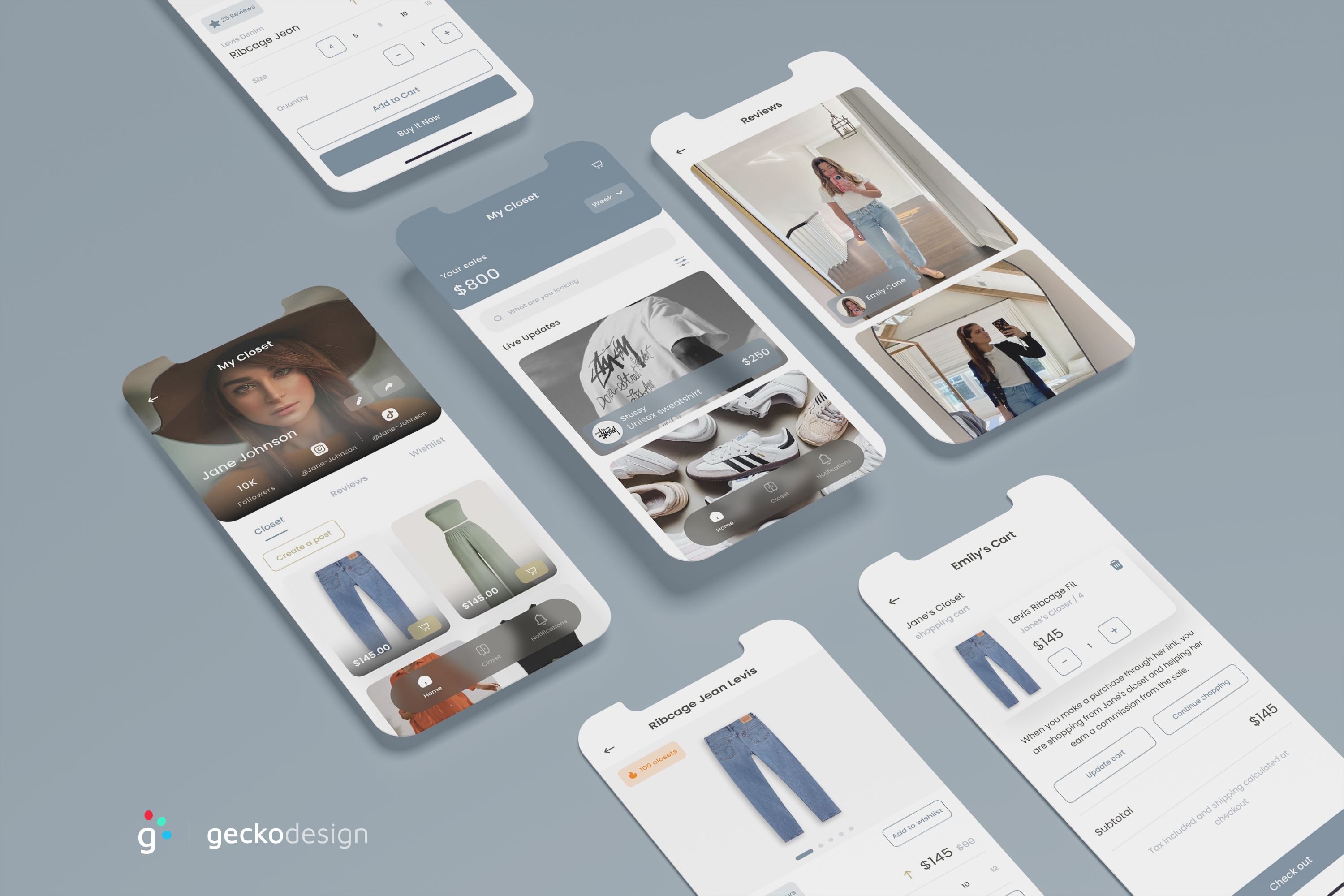 Closet App UI app design ui