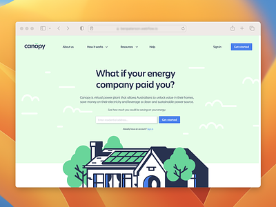 Green Energy Website Design branding canopy design energy illustration landing page minimalist startup ui web dev website websitedesign