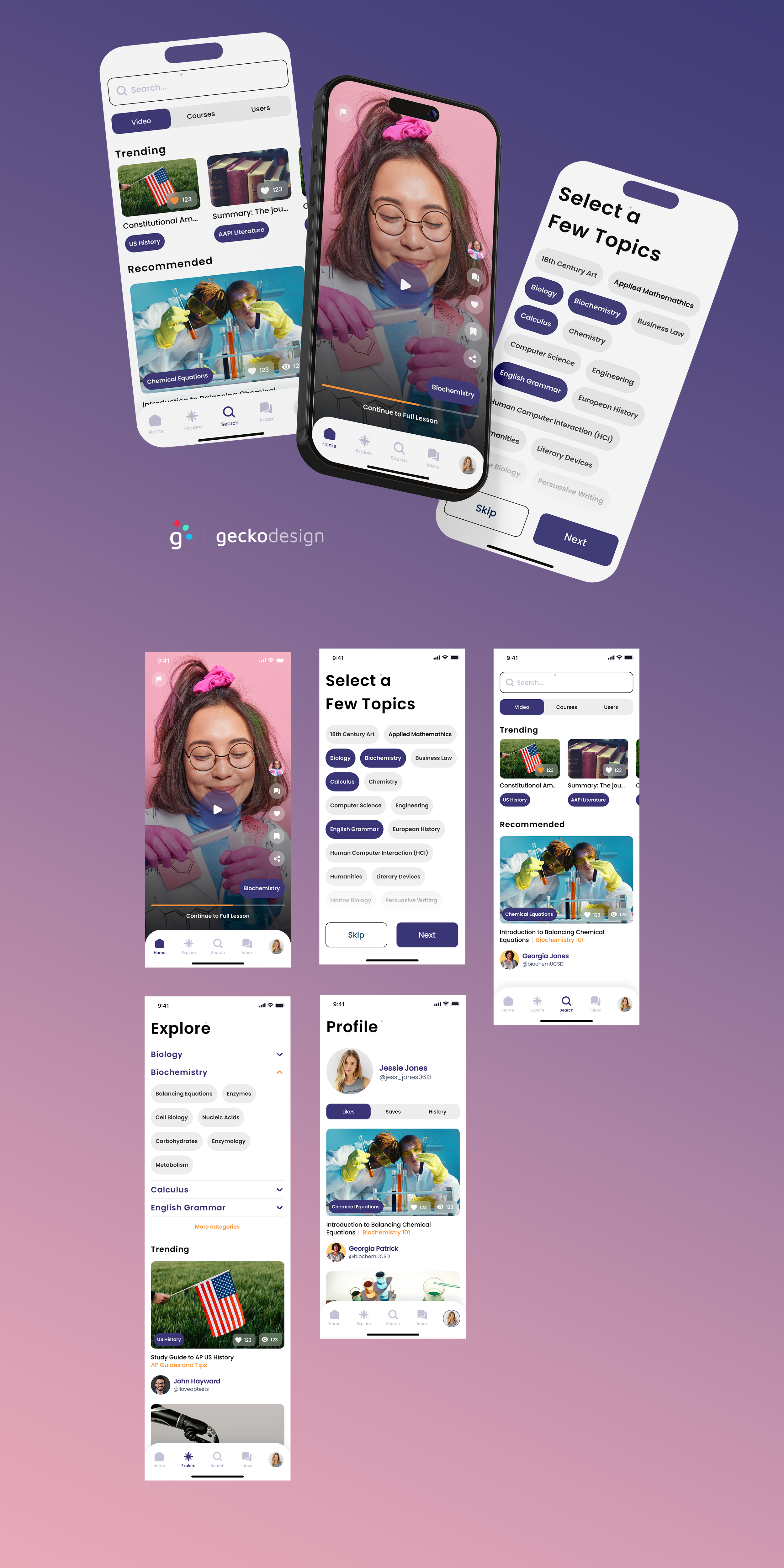 School courses app UI app course design ui
