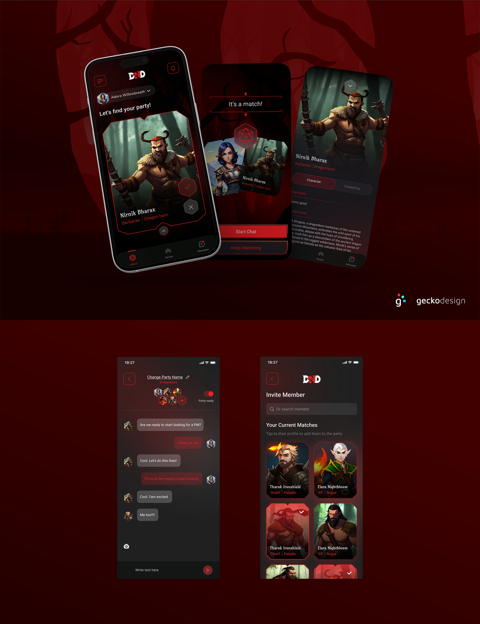 DND dating app UI app dating design ui