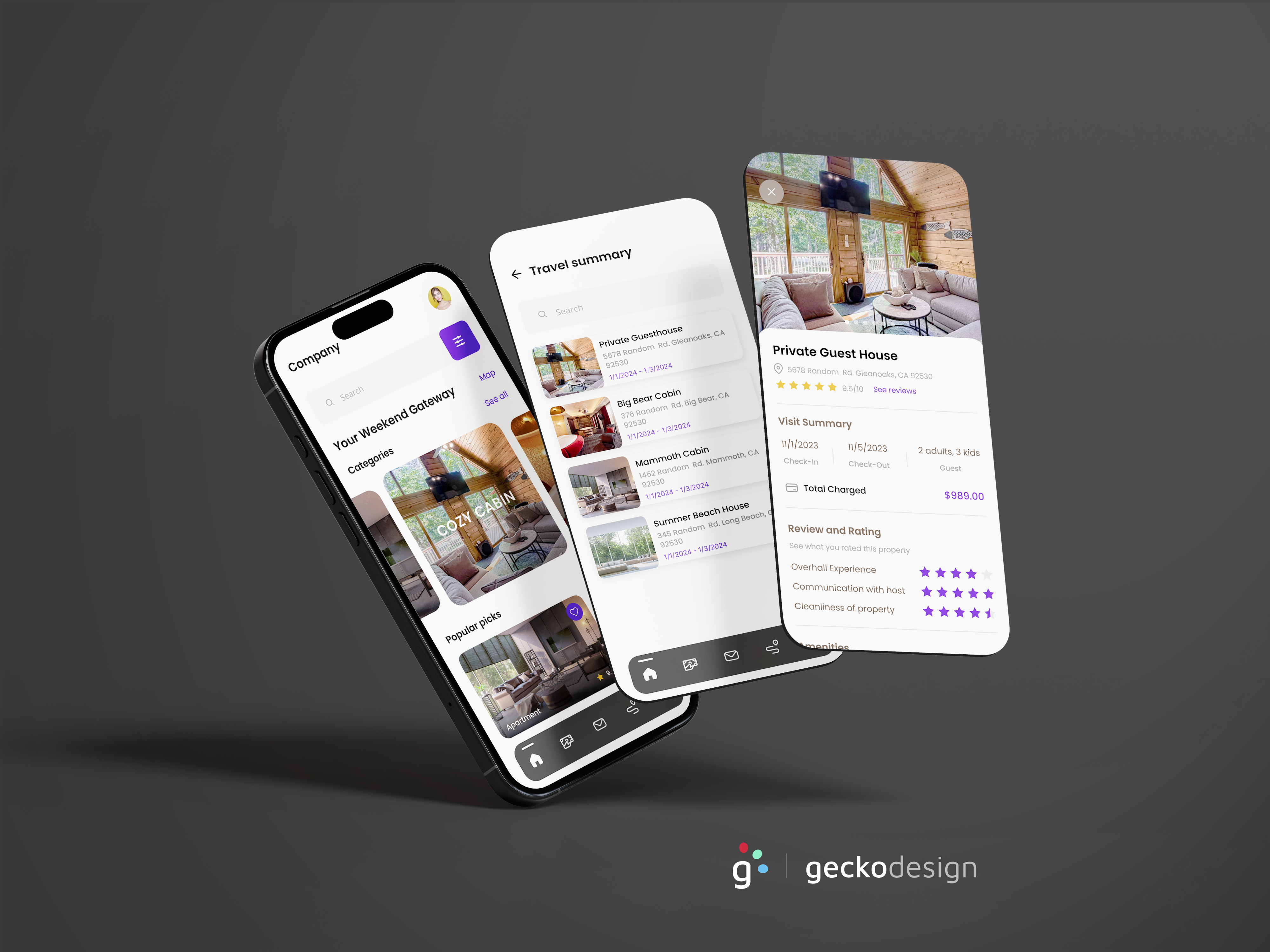 house renting app design ui
