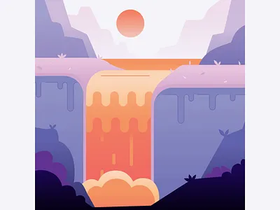 Waterfall Animation Effect | Vector Illustration | Design Inspo 2d animation animation design design inspo graphic design illustration motion design motion graphics svg animation svgator vector illustration waterfall waterfall animation effect