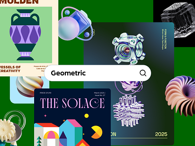 Geometric Inspo 💎 3d 3d illustration branding design geometric graphic design icon icons iconscout illustration inspiration inspo minimalist poster