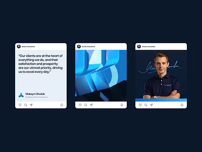 Insurance Company Social Media Posts - Brand Identity Design apple blue brand brand identity branding corporate dark design graphic design illustration insurance logo serious sleek smart tesla ui