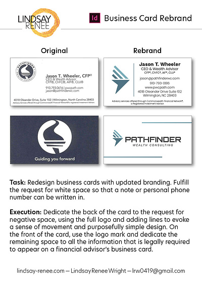 Business Card Rebrand adobe brand branding business card design graphic design indesign print rebrand