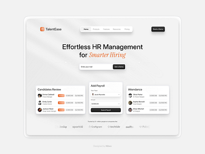 TalentEase | Effortless HR Management for Smarter Hiring.⚡ 3d agency analytics best design branding dashboard design design ecommerce website design figma graphic design illustration landing logo motion graphics portfolio product design ui ux website design