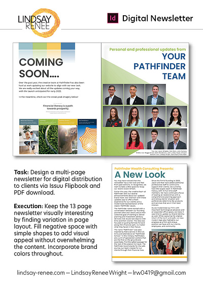 Digital Newsletter adobe branding design digital graphic design illustrator indesign newsletter photoshop