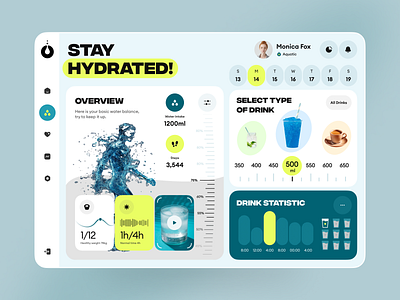 Hydration Tracker - Website design biotech clinic doctor fitness health health tracking healthcare medical care medicine web web design website website design