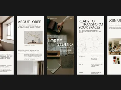 Interior design website concept - mobile art direction design digital design figma graphic design layout mobile typography ui ux uxui visual design web design webdesign website