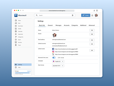 Mail Settings dashboard design mail mail settings settings ui ui daily ux ux daily