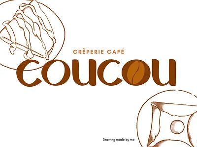 Coucou crêperie - Branding and merch branding canva design graphic design illustration logo merchandising restaurant
