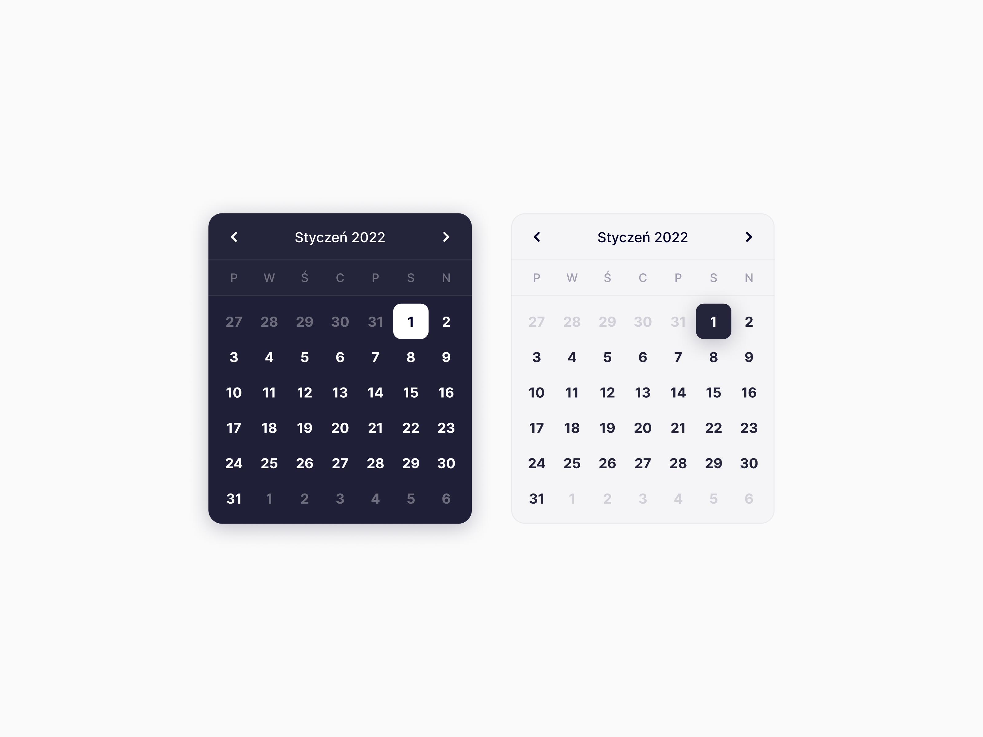 UIX Design System - Calendars calendar date day design system fintech industrial input month picker range switch time year