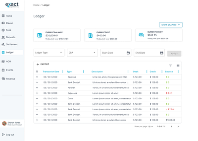 Ledger book for in-house web app design ui ui design ux ux design web app webapp