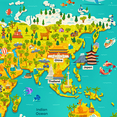 Sneak Peek of the World Map art cartoon character design illustration map world