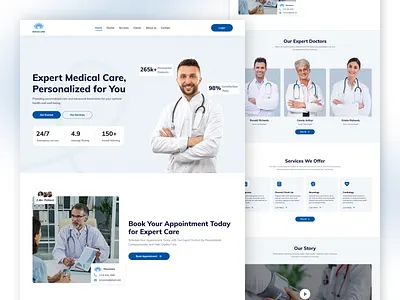 NovaCare – Modern Medical & Hospital Landing Page appointment doctors health healthcare hospital landing page medical medical website patient testimonia ui design