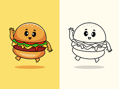 #CatalystTutorial Cute Baby Burger🍔 baby beef body bread breakfast burger character cheese coloring cute face fast food icon illustration kids logo meal sketch tutorial vegetables