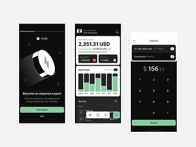 Finfit / Expense Tracker: Mobile App app design expenses tracker mobile app typography ui ux