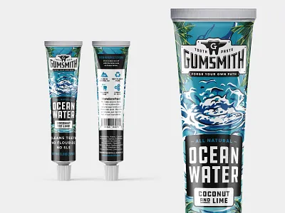 Gumsmith Packaging branding graphic design logo ocean ocean water package packaging packaging design toothpaste