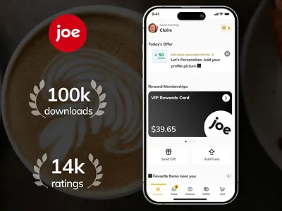 Joe Coffee animation app design beverage app coffee app dark mode figma mobile mobile animation mobile app mobile app design motion ui ui ux ui ux design ux