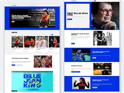 Billie Jean King Cup design landing page ui ux website