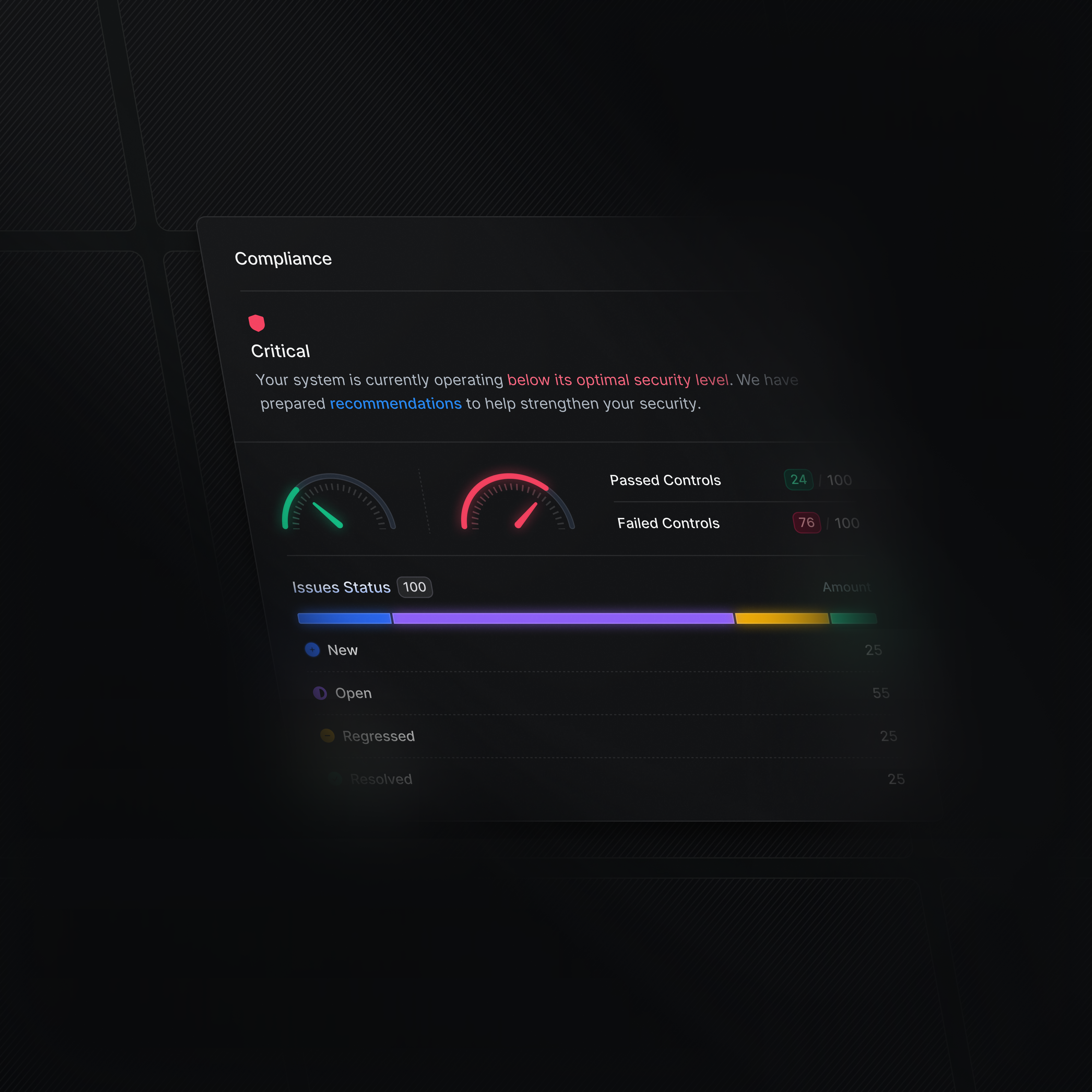 Compliance UI Card cloud compliance critical design security severity ui ux