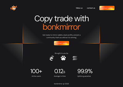 Bonkmirror homepage design