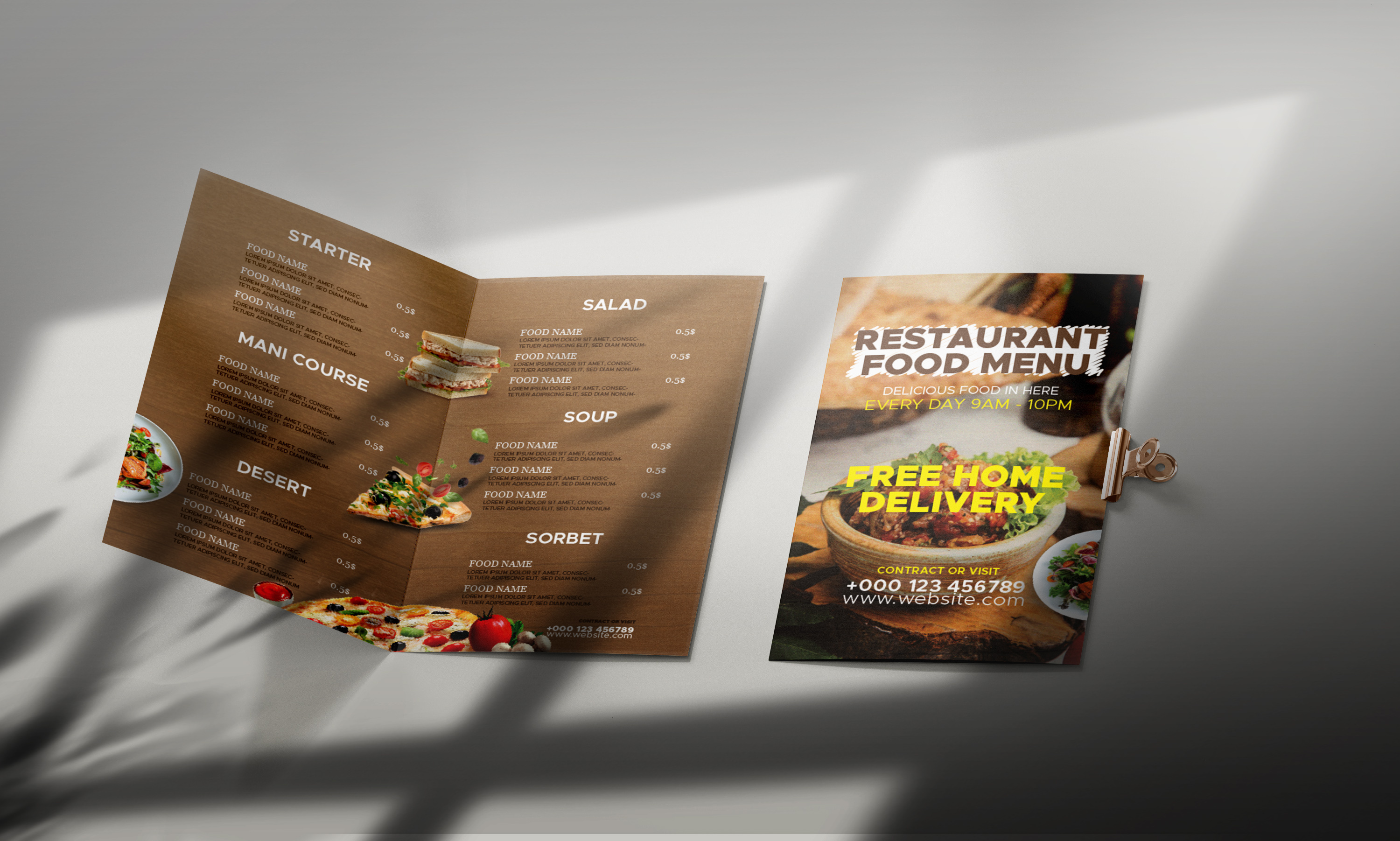 Bi-fold Menu Design graphic design