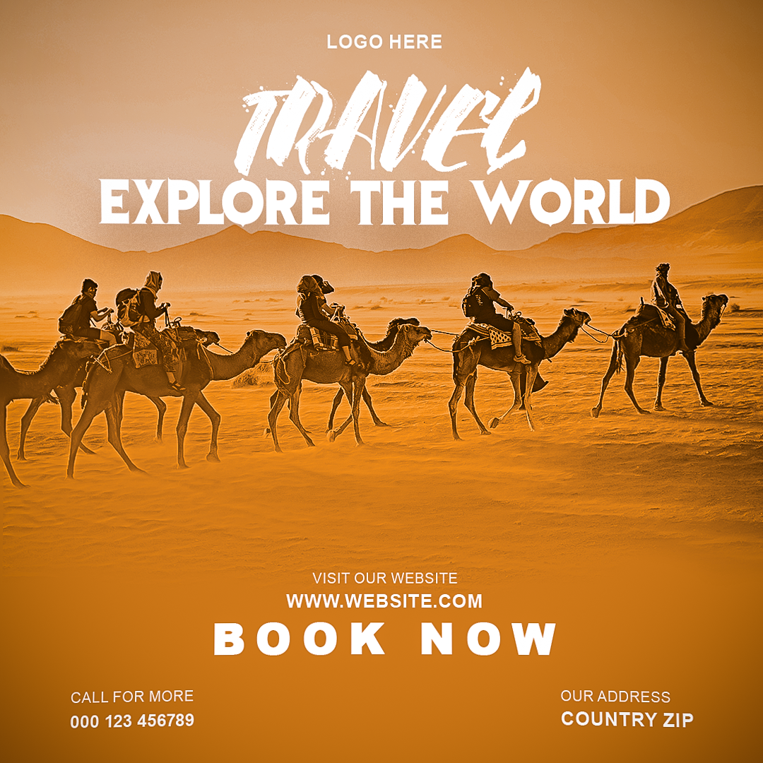 travel agency social media post design branding design graphic design illustration typography