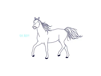 Oh boy! horse illustration ink philly weird