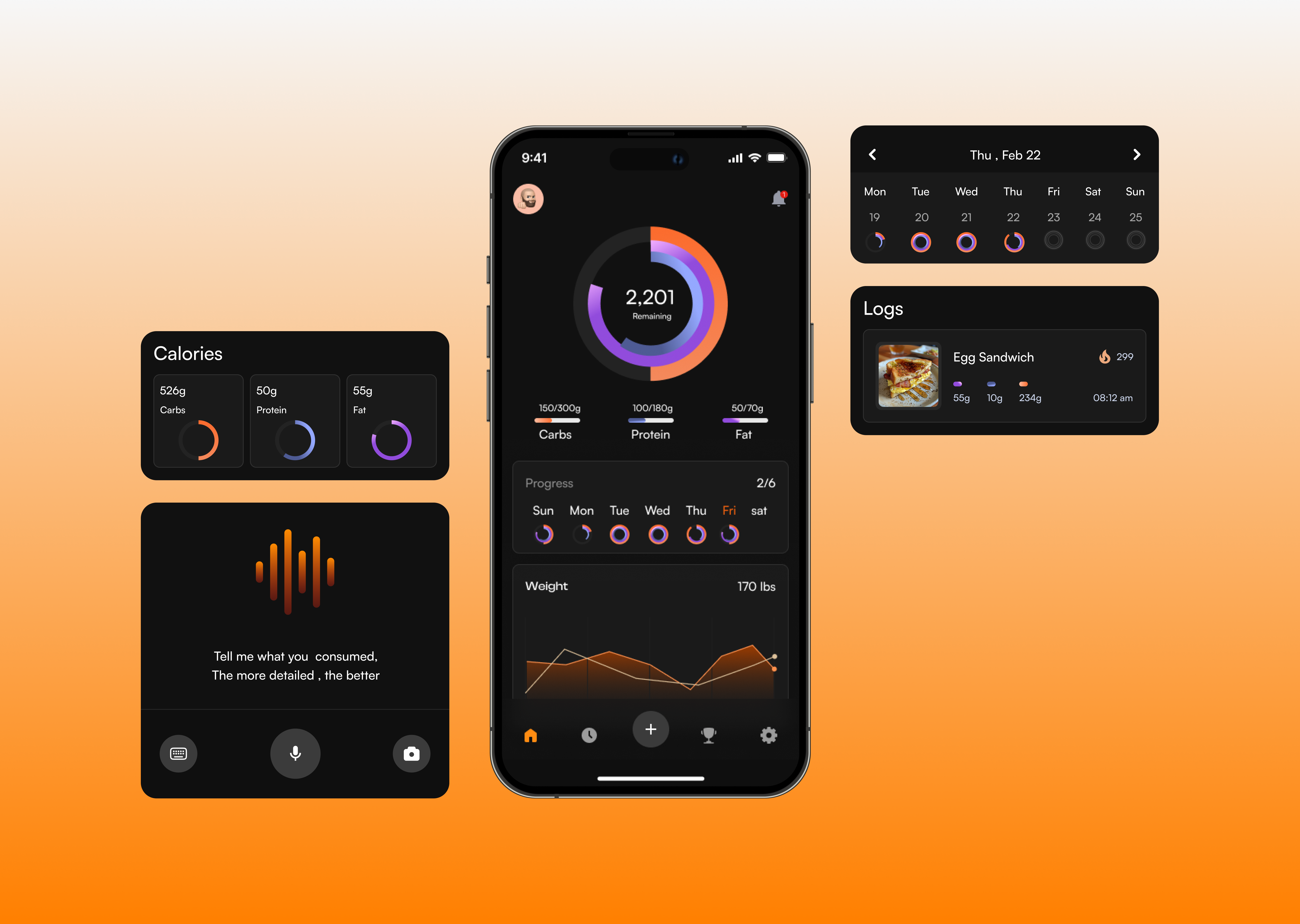 Nutrition app app app design calories design figma ios mobile nutrition product design ui uiux