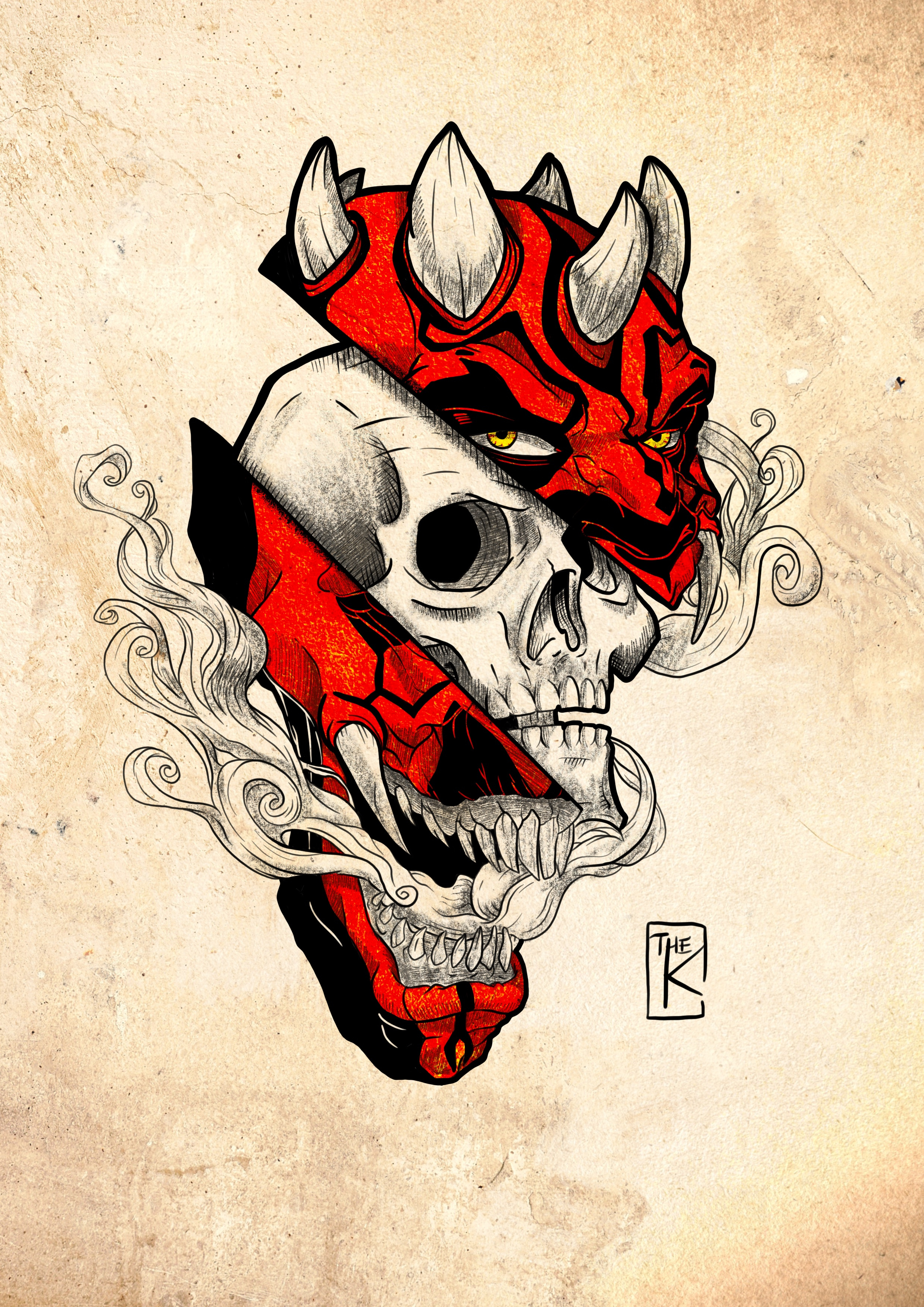 Darth Maul Tattoo design darth darthmaul design illustration maul procreate star starwars tattoo wars