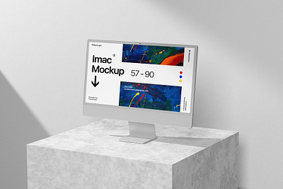 Material Scene of Imac Mockup device device mockup free template imac ui design uiux