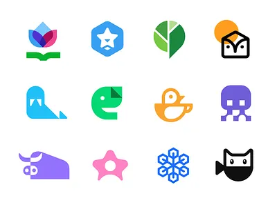 top 2022 animal bird branding bull chat elephant green lion logo mark nature negative space owl plant technology