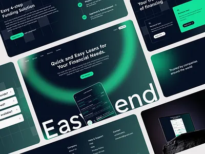 Easylend - Finance Page Case Study analytics aniamtion bank bank app banking banking app card credit card finance financial fintech landing page money saving transaction transfer wallet web web design website