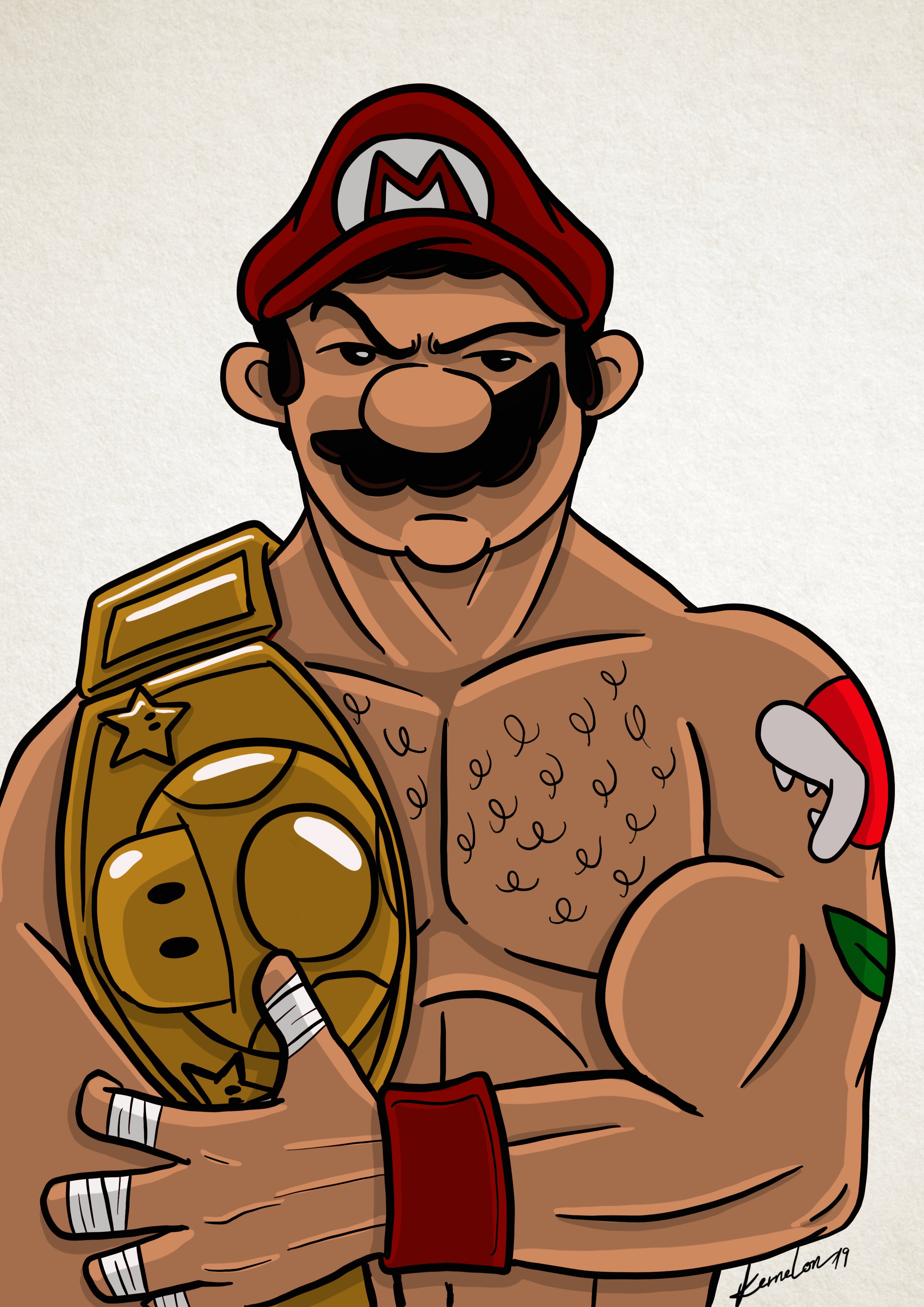 Wrestler Mario bros character design mario mariobros wrestler
