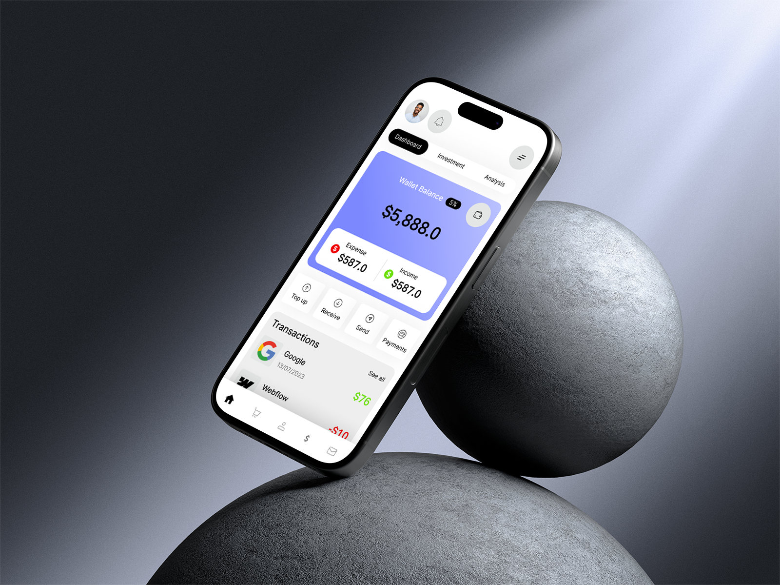 WealthFlow – Finance & Wallet UI design ui uiux design