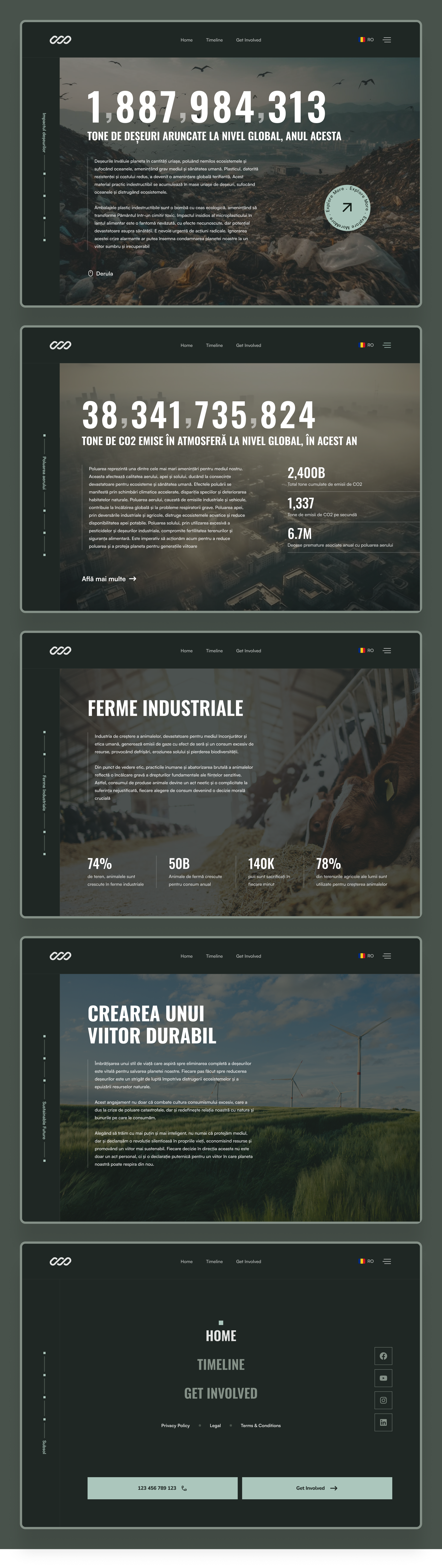 Pollution Awareness Fund Web Design dark modern pollution website