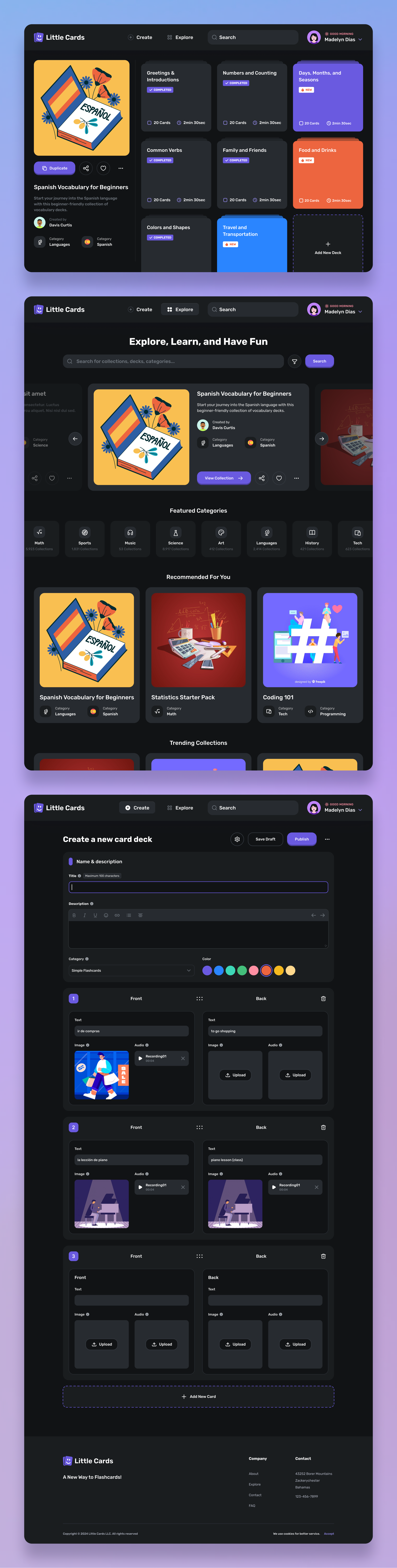 Interactive Quiz Website app dark design modern quiz web