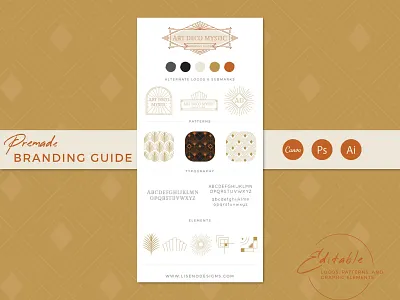Art Deco Mystic Branding Guide branding graphic design logo design
