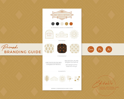 Art Deco Mystic Branding Guide branding graphic design logo design