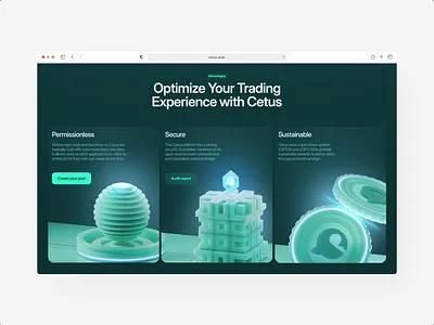 Cetus - Website Concept 3d after effects animation blender 3d branding cinema 4d crypto defi design features hero screen motion graphics ui ux website
