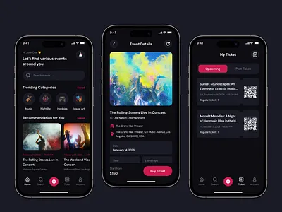 Event Mobile App Design app design booking concert date event event app event design app event flyer event mobile event mobile app events festival mobile mobile design party schedule seminar ticket uidesign uxdesign
