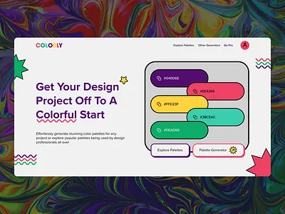 Weekly Warm up Rebound for a Color Palette Generator ux web design