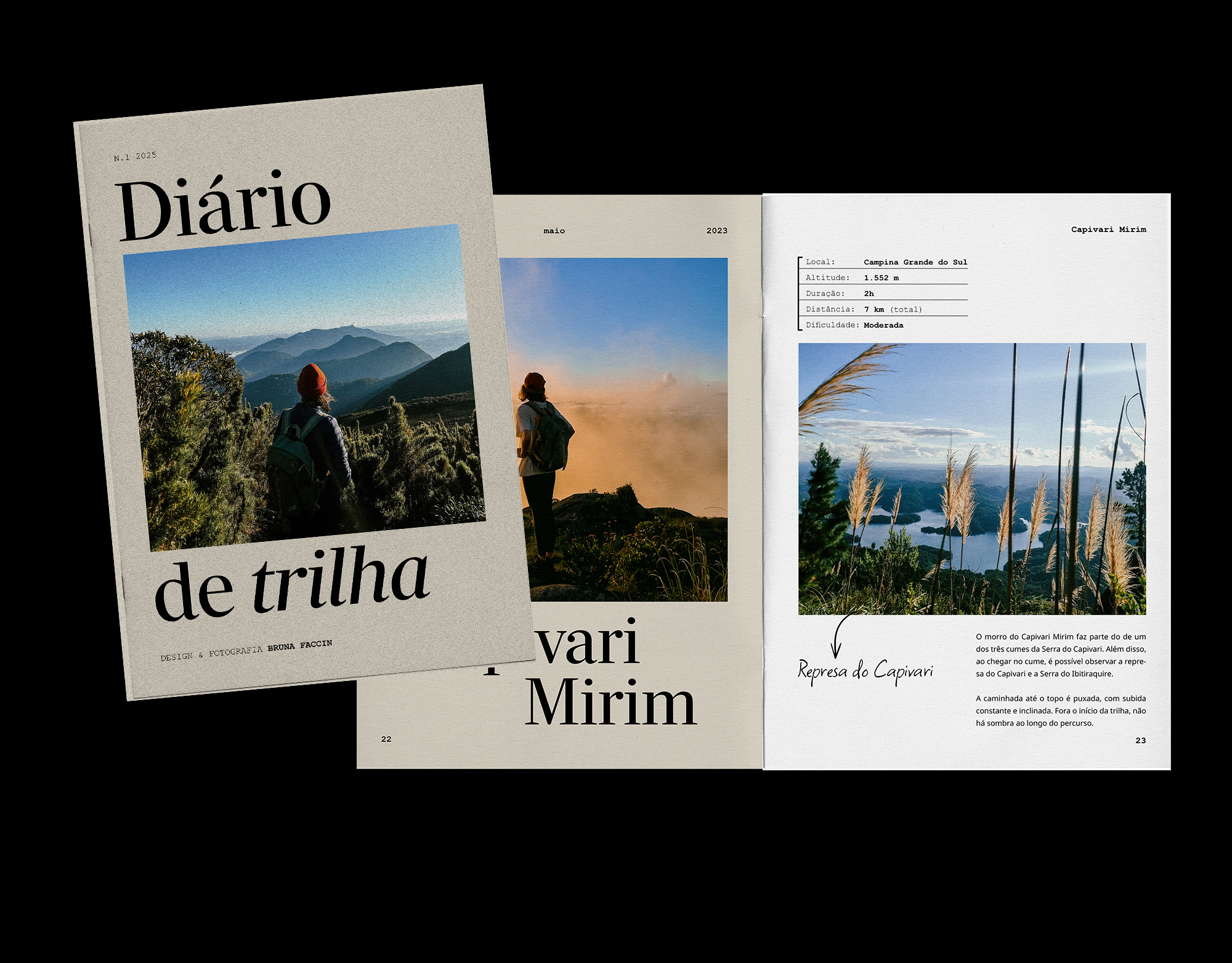Diário de trilha | Zine book brochure editorial editorial design hike indesign layout travel typography zine