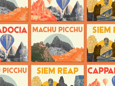 Postcards | Collage collage design graphic design layout postcard poster travel