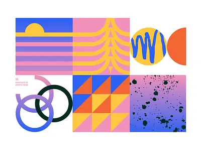 Geometric Mondays 94 branding color color palette geometric geometric design illustration mural